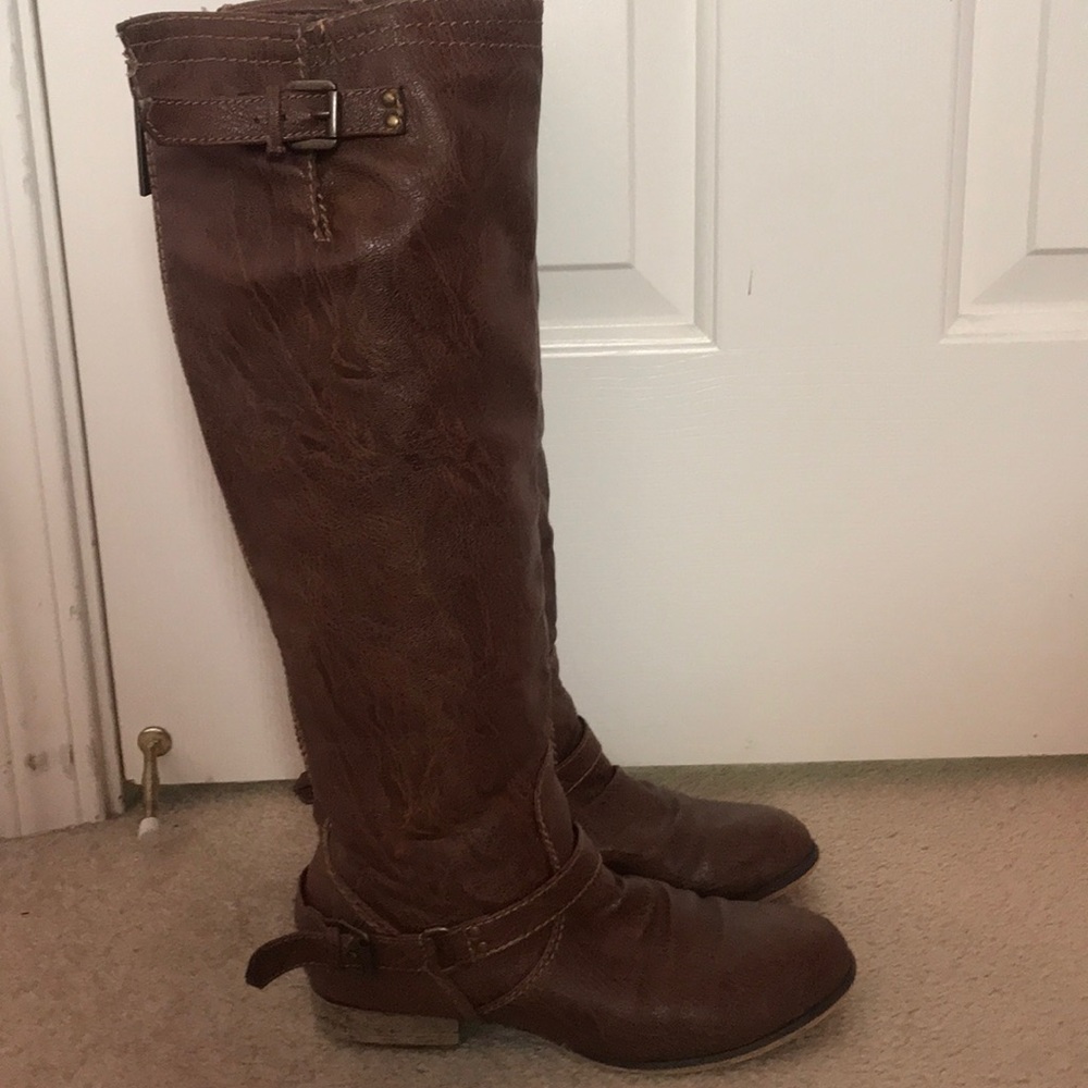 Brown Leather Tall Boots
